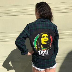 ✨Custom Made BOB MARLEY Flannel🖤